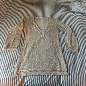 House of Harlow 1960 Shimmering Beige coverup